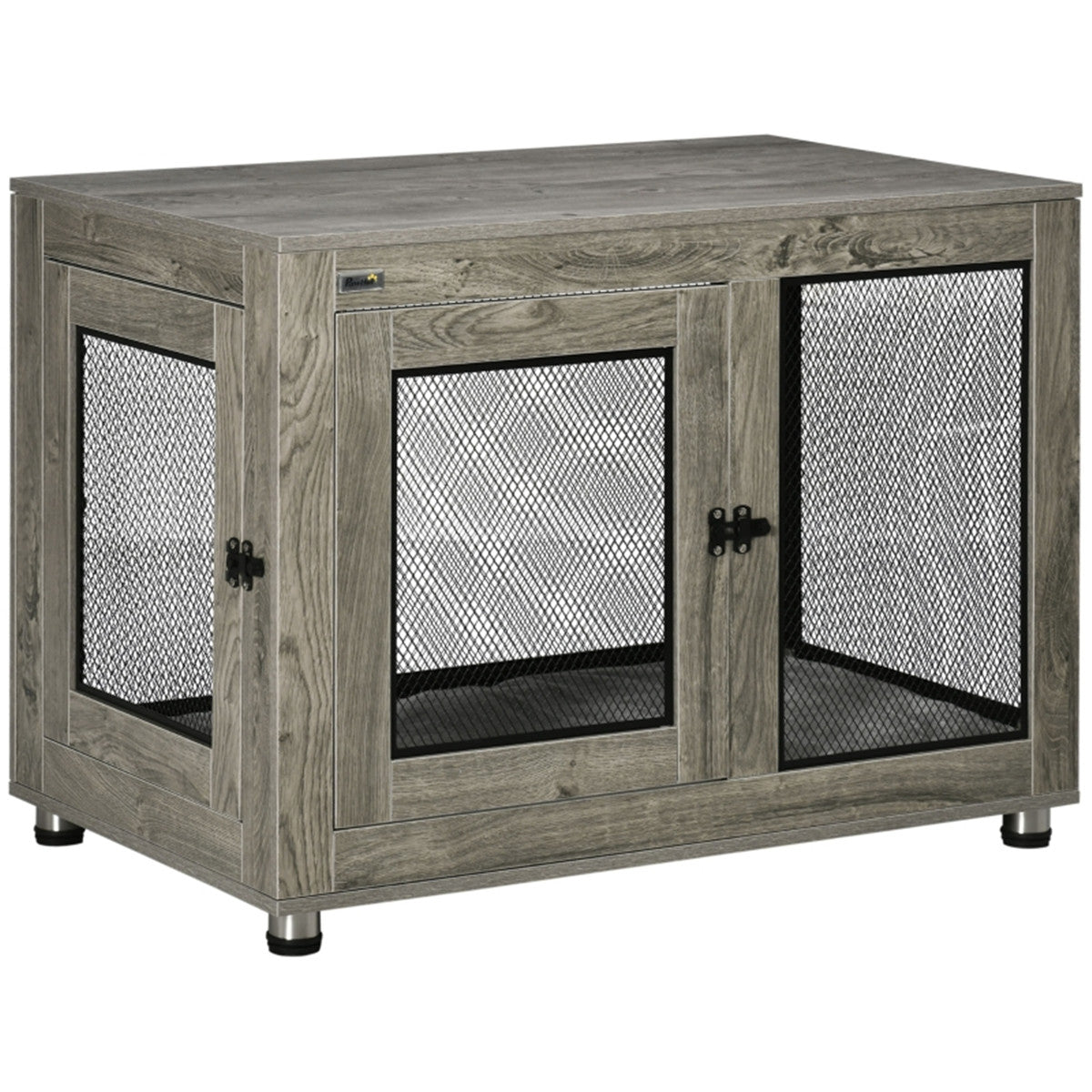 Versatile Dog Crate & Nightstand Combo with Soft Cushion and Ventilated Design