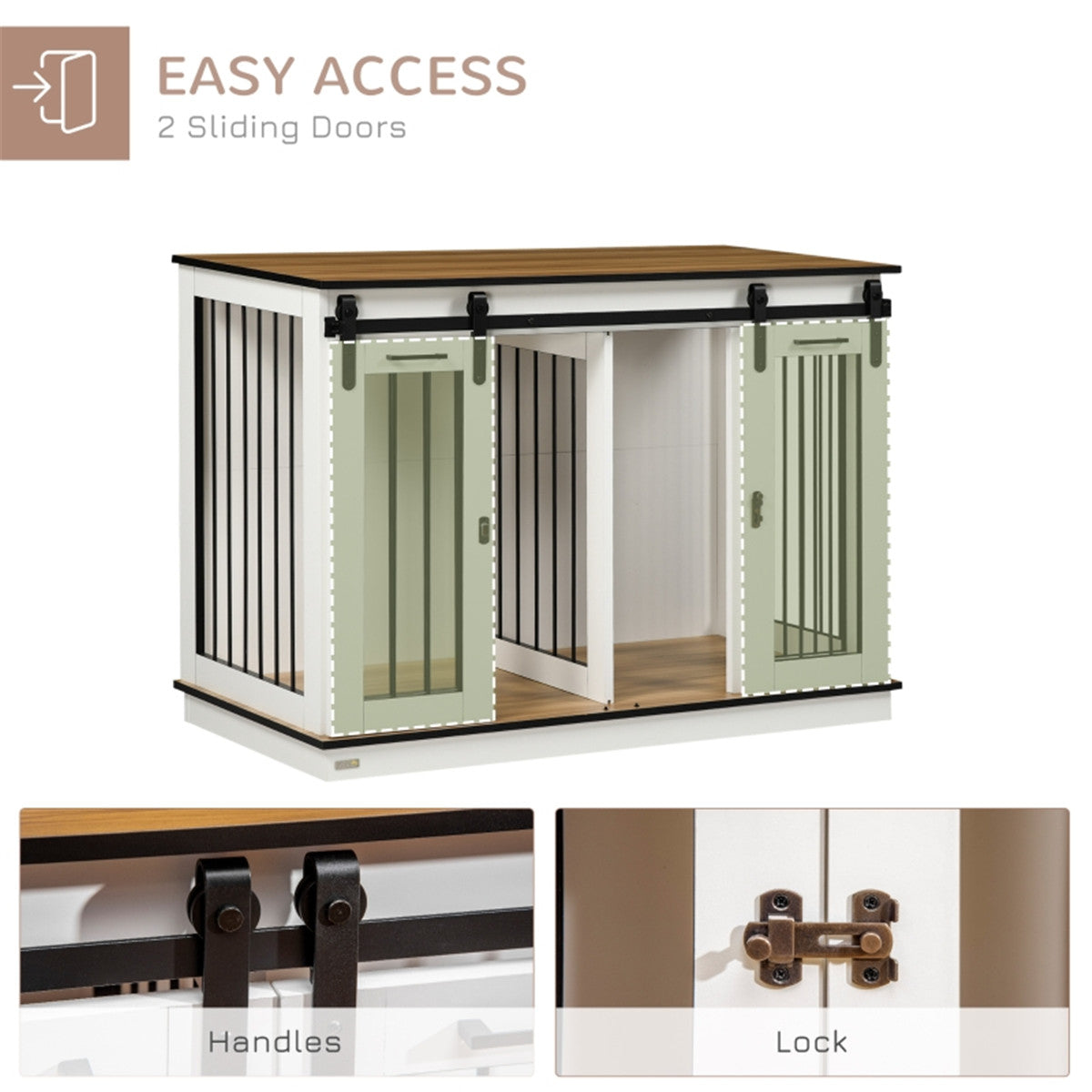 Versatile Dog Crate with Divider & Stylish Top Table – Perfect Pet Haven!