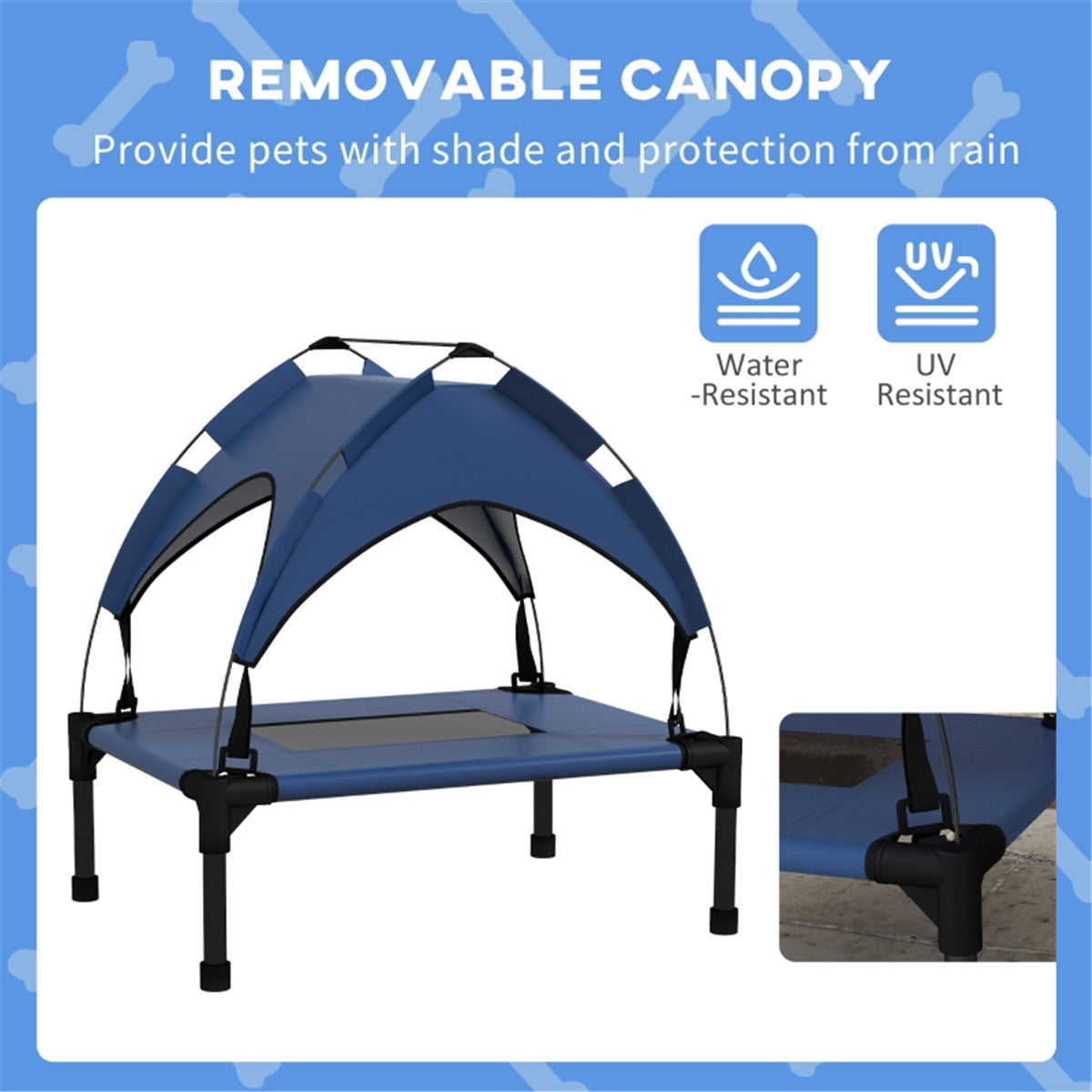Chic Canopy Pet Bed: Elevated Comfort for Mini & Small Dogs - Travel Ready!