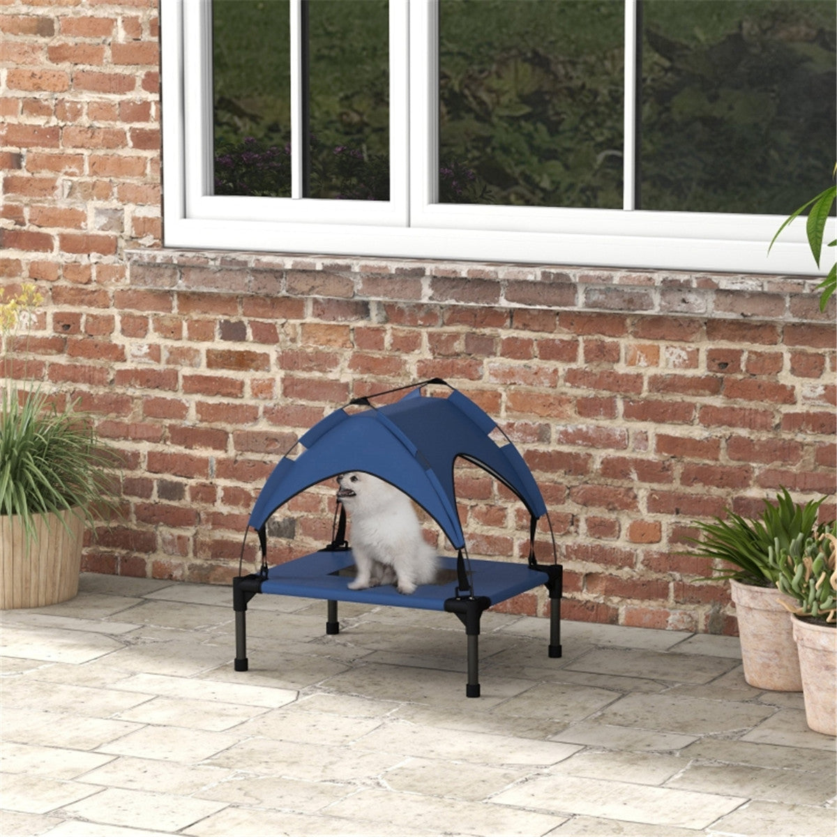 Chic Canopy Pet Bed: Elevated Comfort for Mini & Small Dogs - Travel Ready!