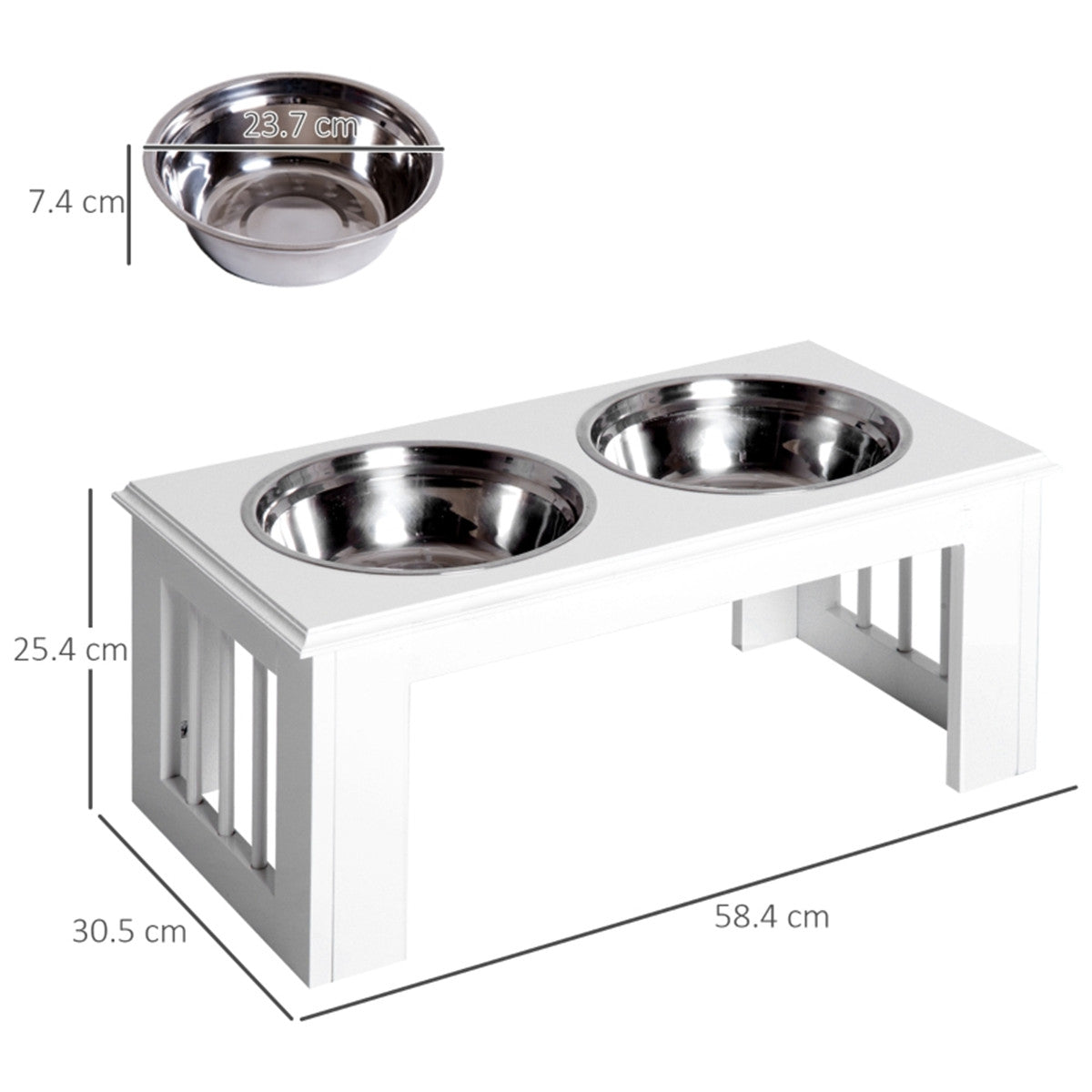 Elevated Stainless Steel Pet Feeder with Non-Slip Design - PawHut