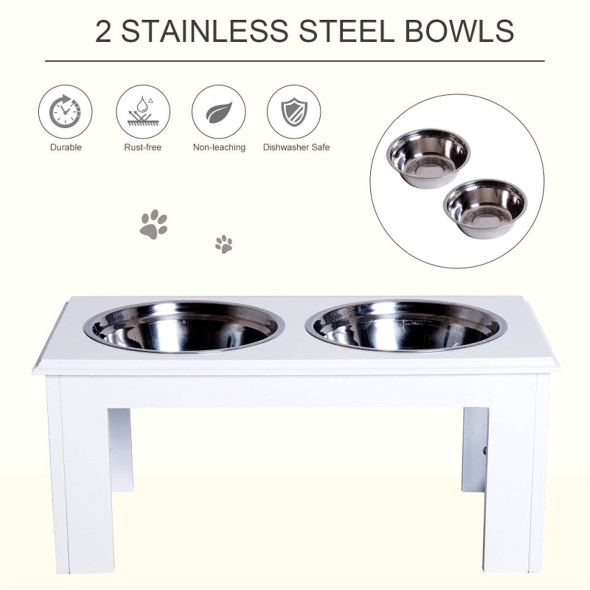 Elevated Stainless Steel Pet Feeder with Non-Slip Design - PawHut