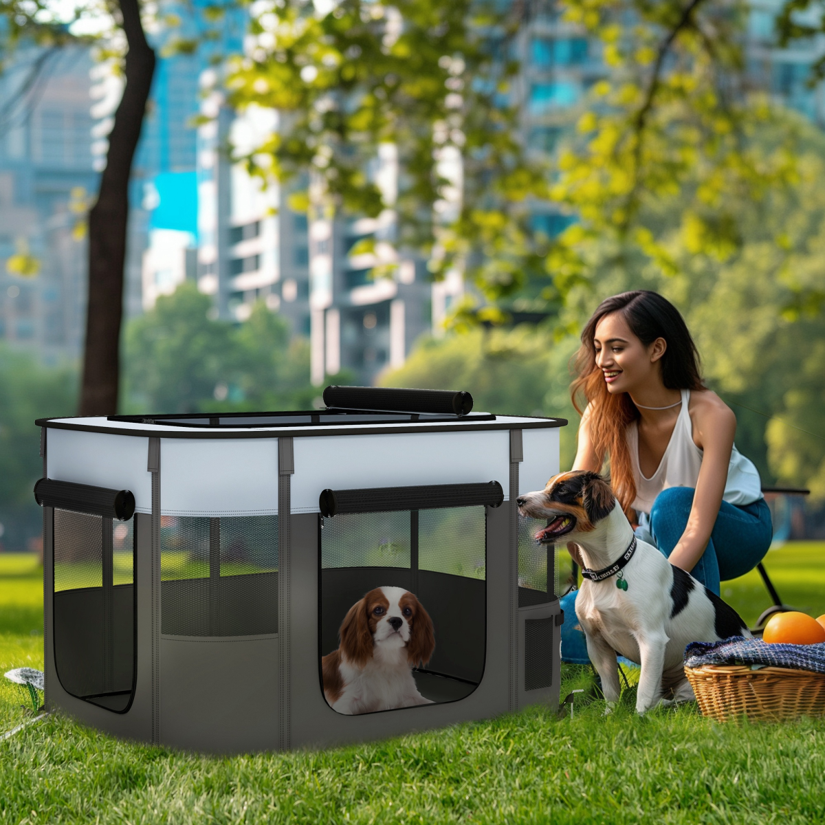 PawHut Foldable Pet Playpen - Ideal for Puppies, Kittens, and Small Animals