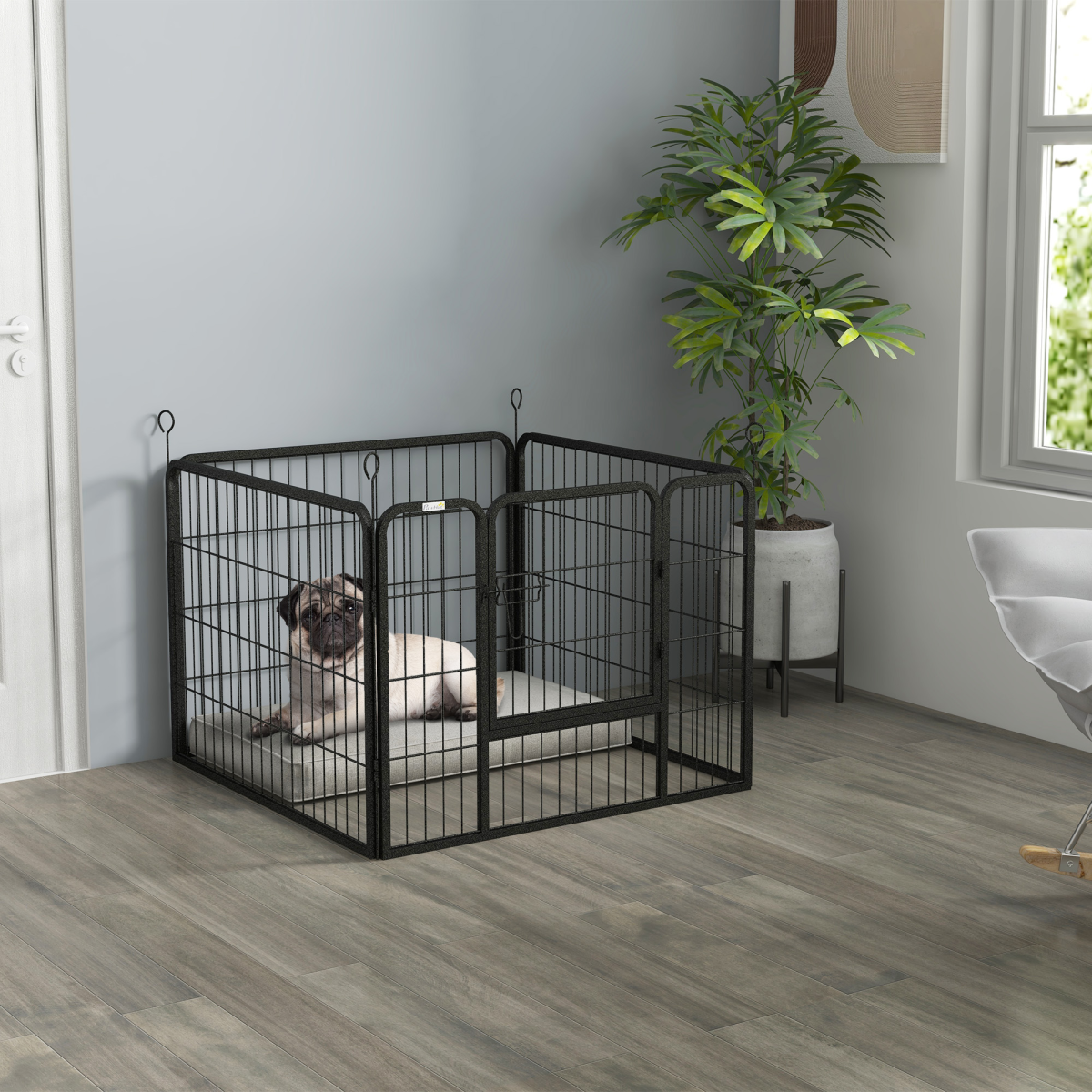 Ultimate Metal Pet Playpen: Secure Indoor/Outdoor Kennel with Lockable Door