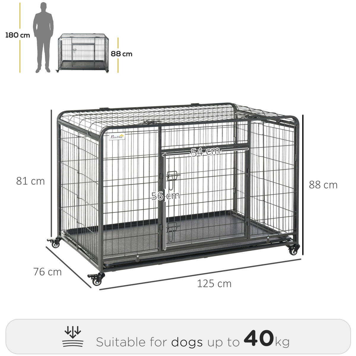 Extra Large Metal Dog Cage with Locking Door & Wheels – Ultimate Pet Safety!