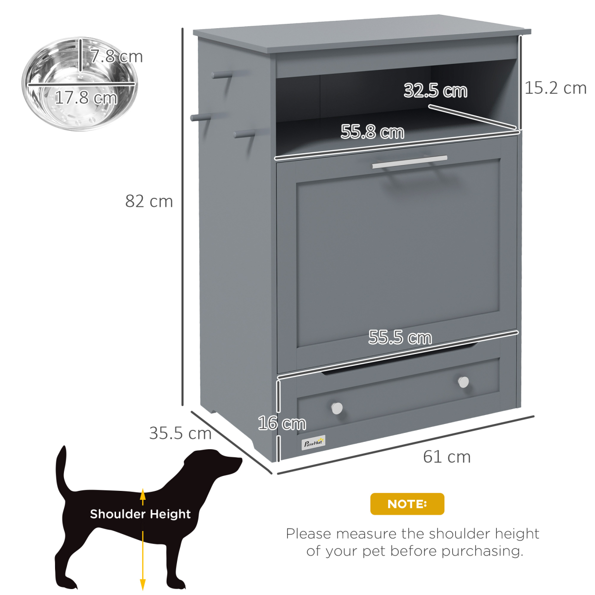 PawHut Pet Feeder Station: All-in-One Food Storage & Feeding Cabinet