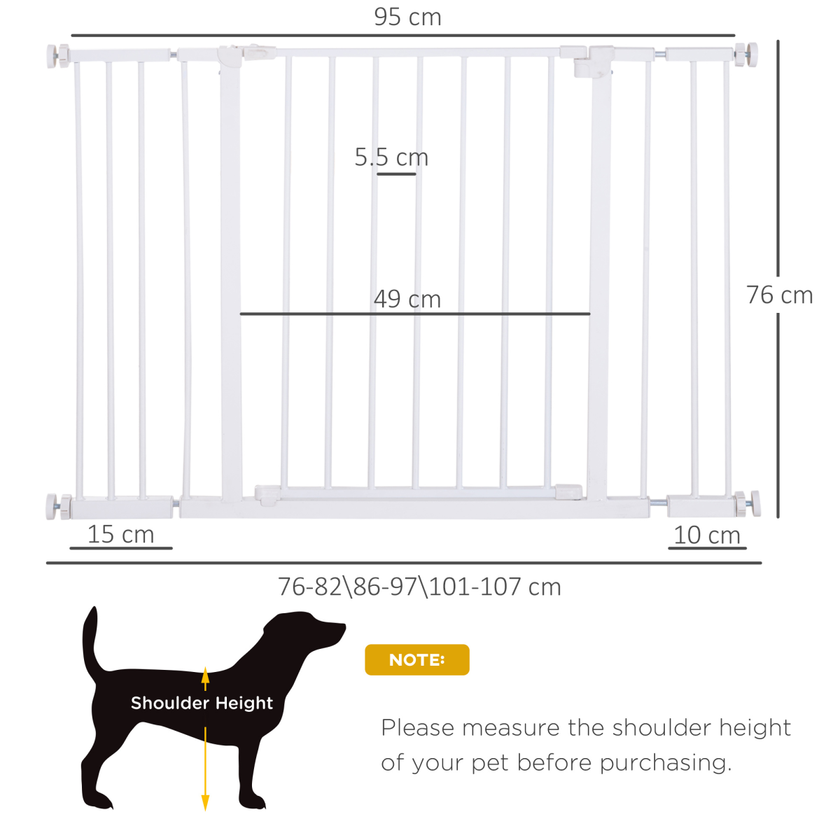 Versatile Pressure Fit Dog Gate - Secure Pet Barrier for Stairs & Doorways