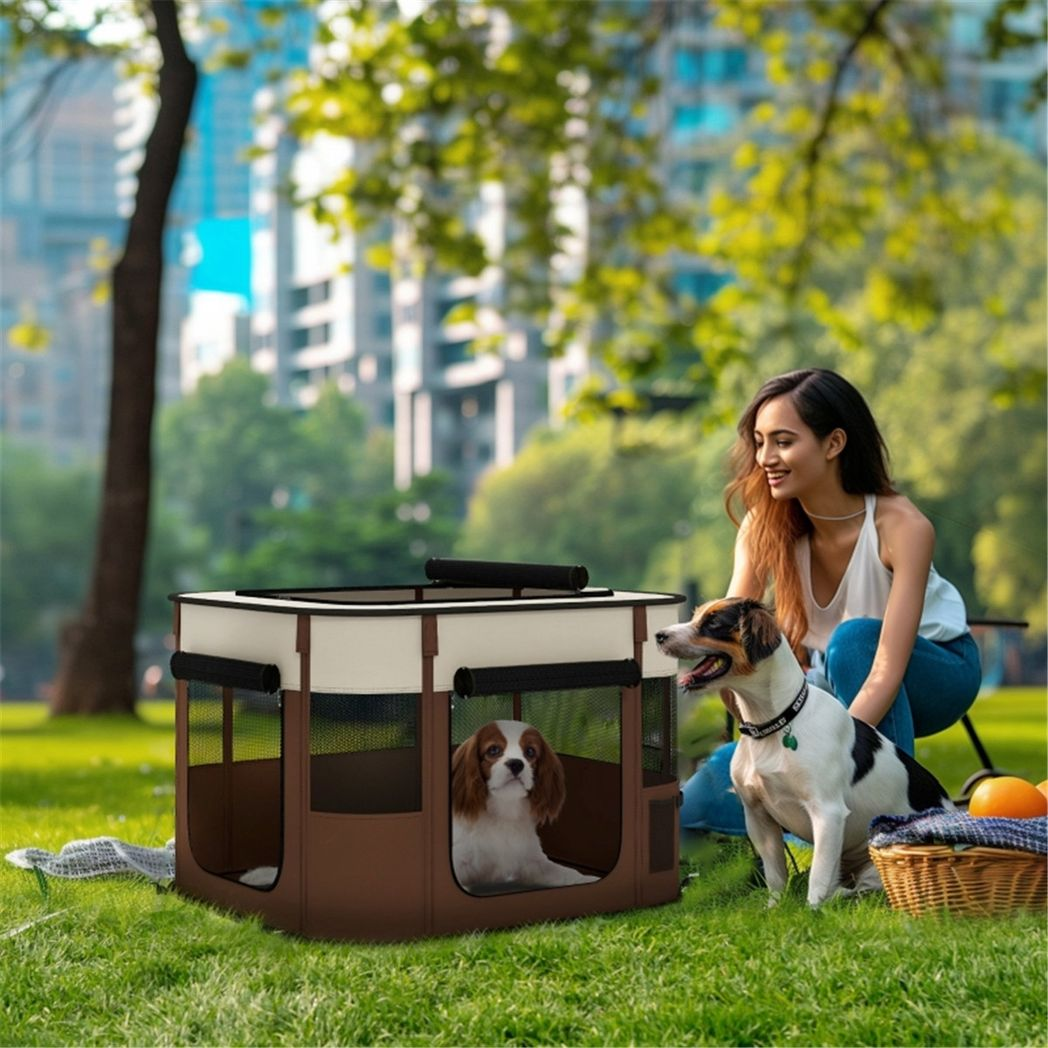 Ultimate Foldable Pet Carrier with Mesh Windows - Perfect for Travel & Play!