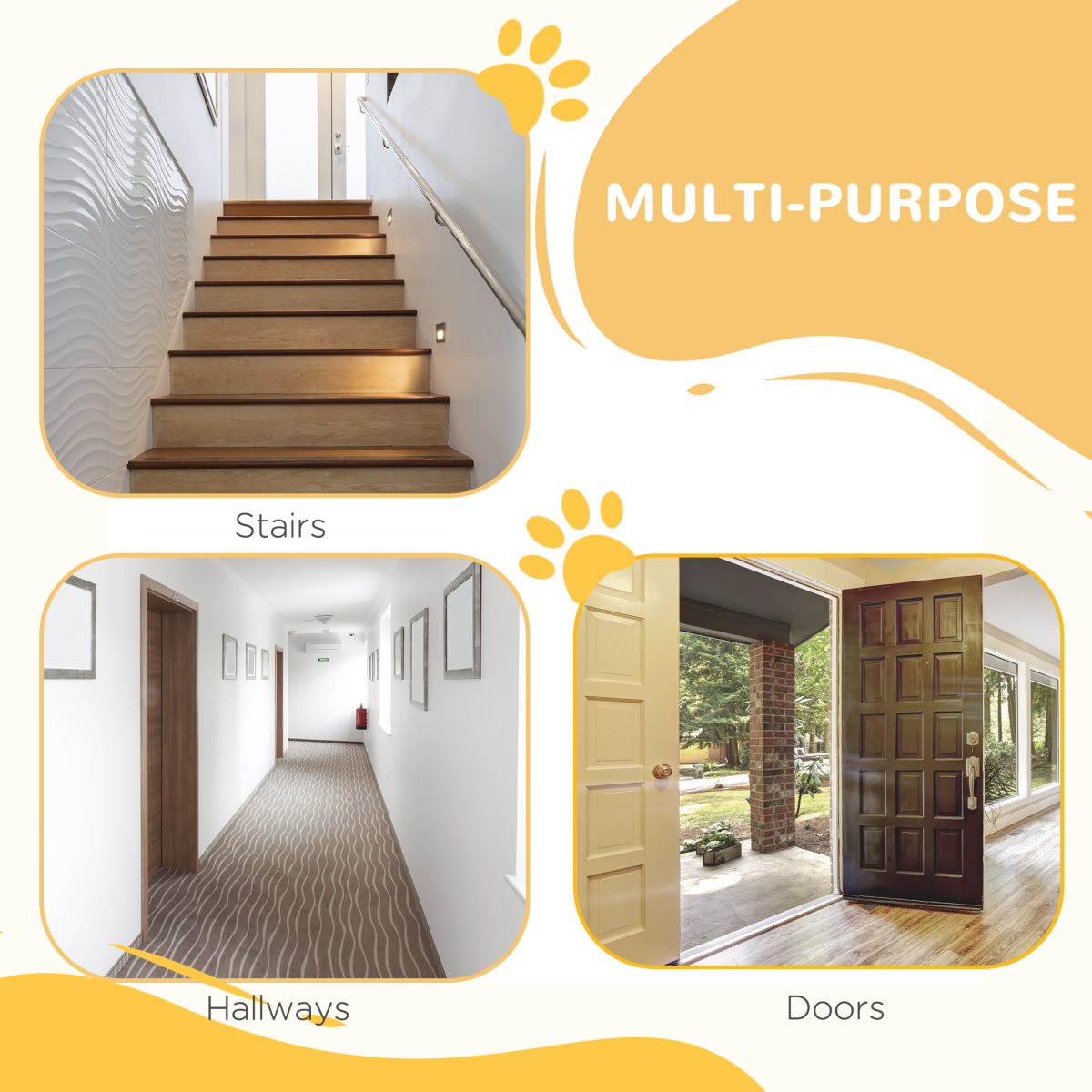 Versatile Pressure Fit Dog Gate - Secure Pet Barrier for Stairs & Doorways