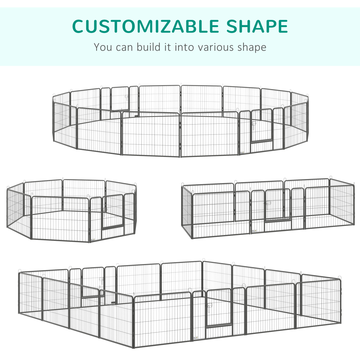 Flexible 16-Panel Heavy Duty Dog Playpen with Dual Doors - Safe & Spacious