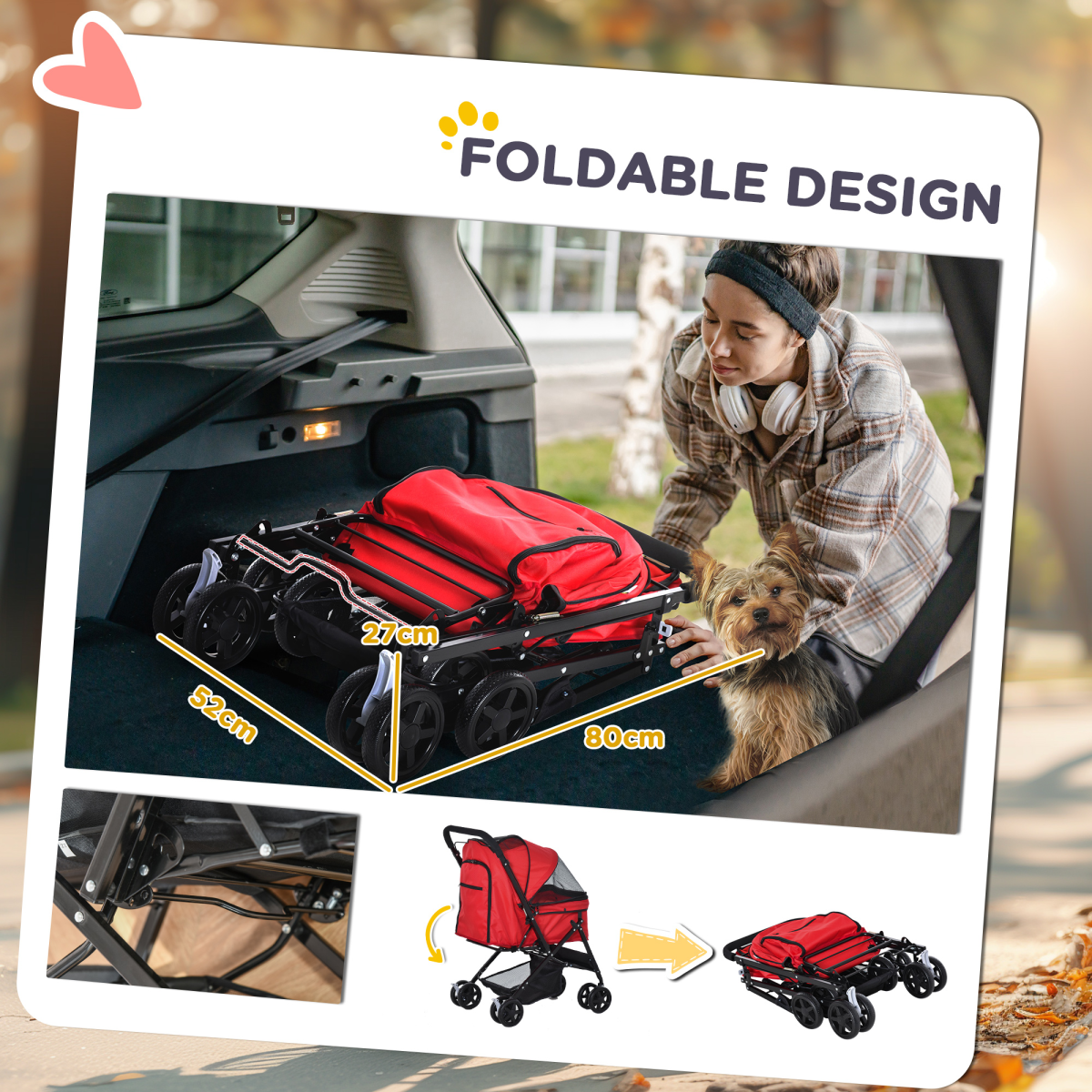 Ultimate Pet Stroller: Foldable Travel Carriage for Dogs & Cats with Versatile Features
