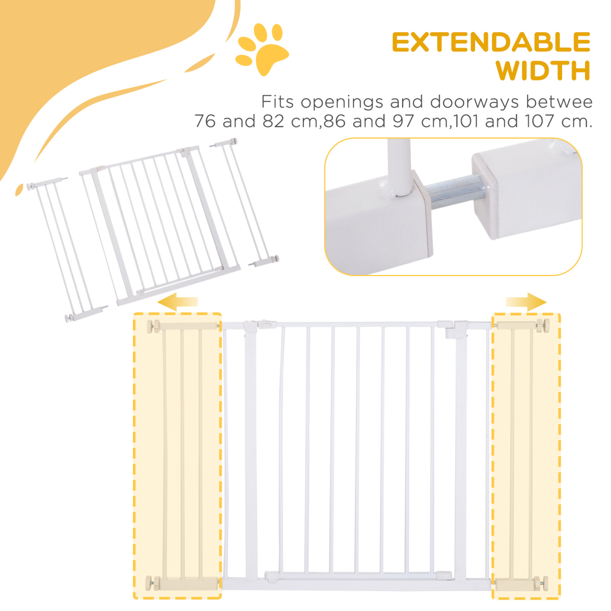 Versatile Pressure Fit Dog Gate - Secure Pet Barrier for Stairs & Doorways