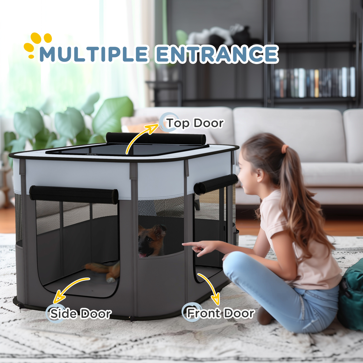 PawHut Foldable Pet Playpen - Ideal for Puppies, Kittens, and Small Animals