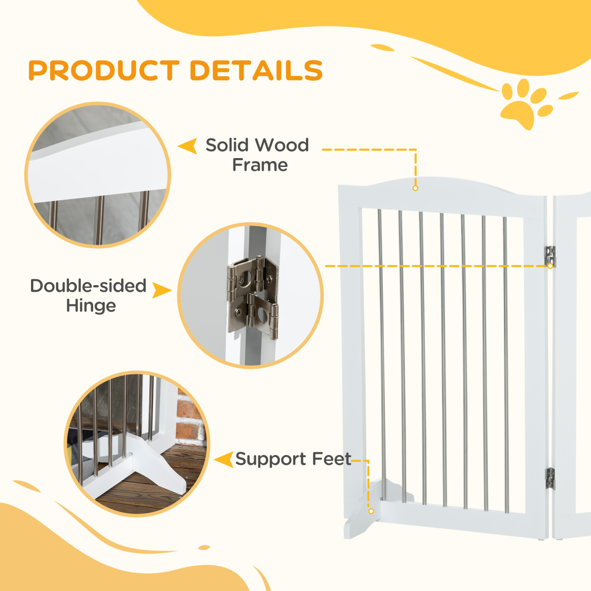 Versatile Foldable Dog Gate - Perfect for Doorways, Stairs, and Halls!