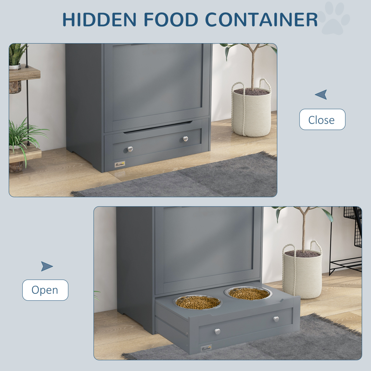 PawHut Pet Feeder Station: All-in-One Food Storage & Feeding Cabinet