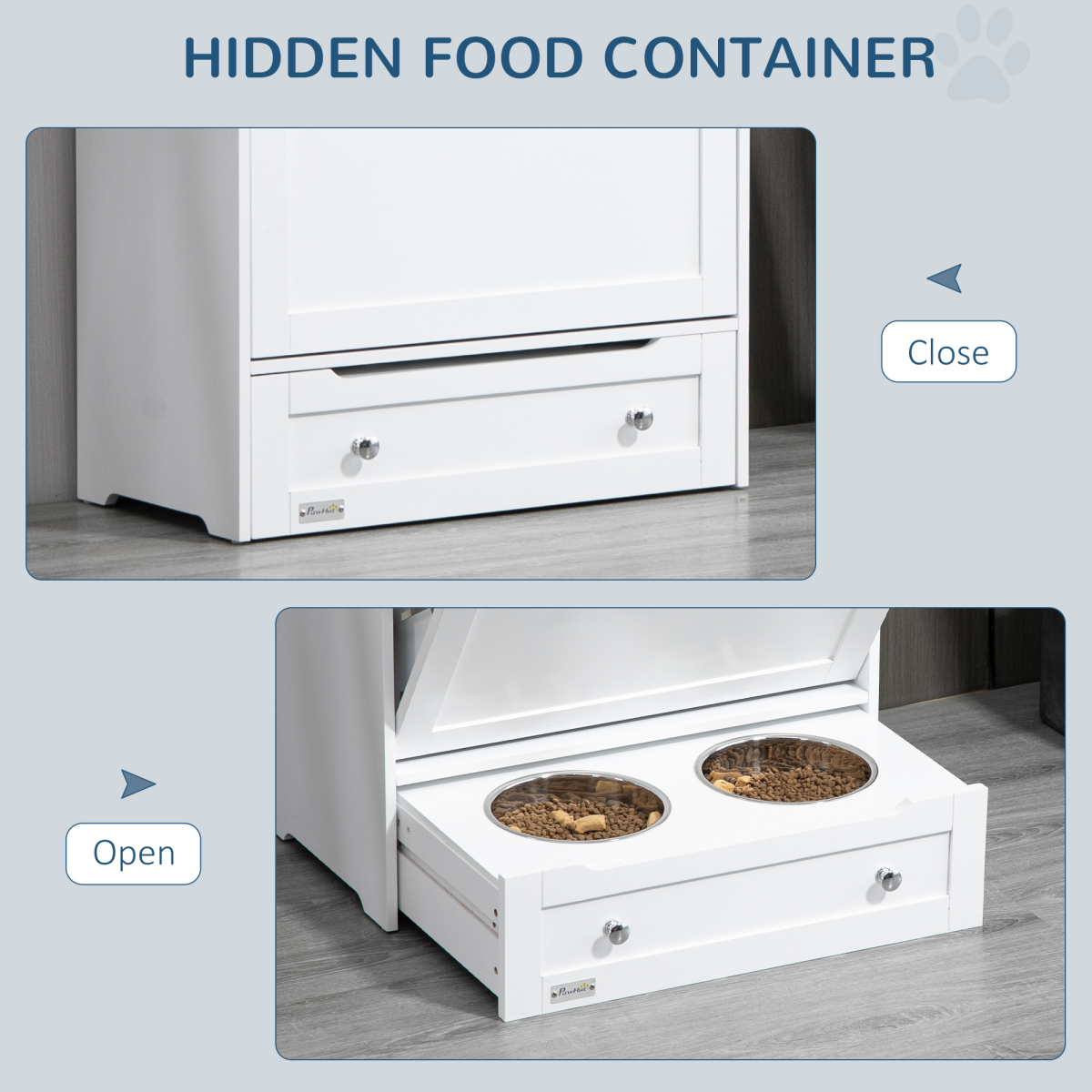 PawHut Deluxe Pet Feeder Station: Stylish Storage & Feeding Solution for Pets