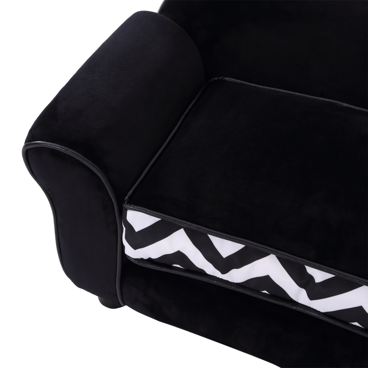 Chic Pet Sofa for XS Dogs & Cats - Removable Cushion, Plush Comfort - Black