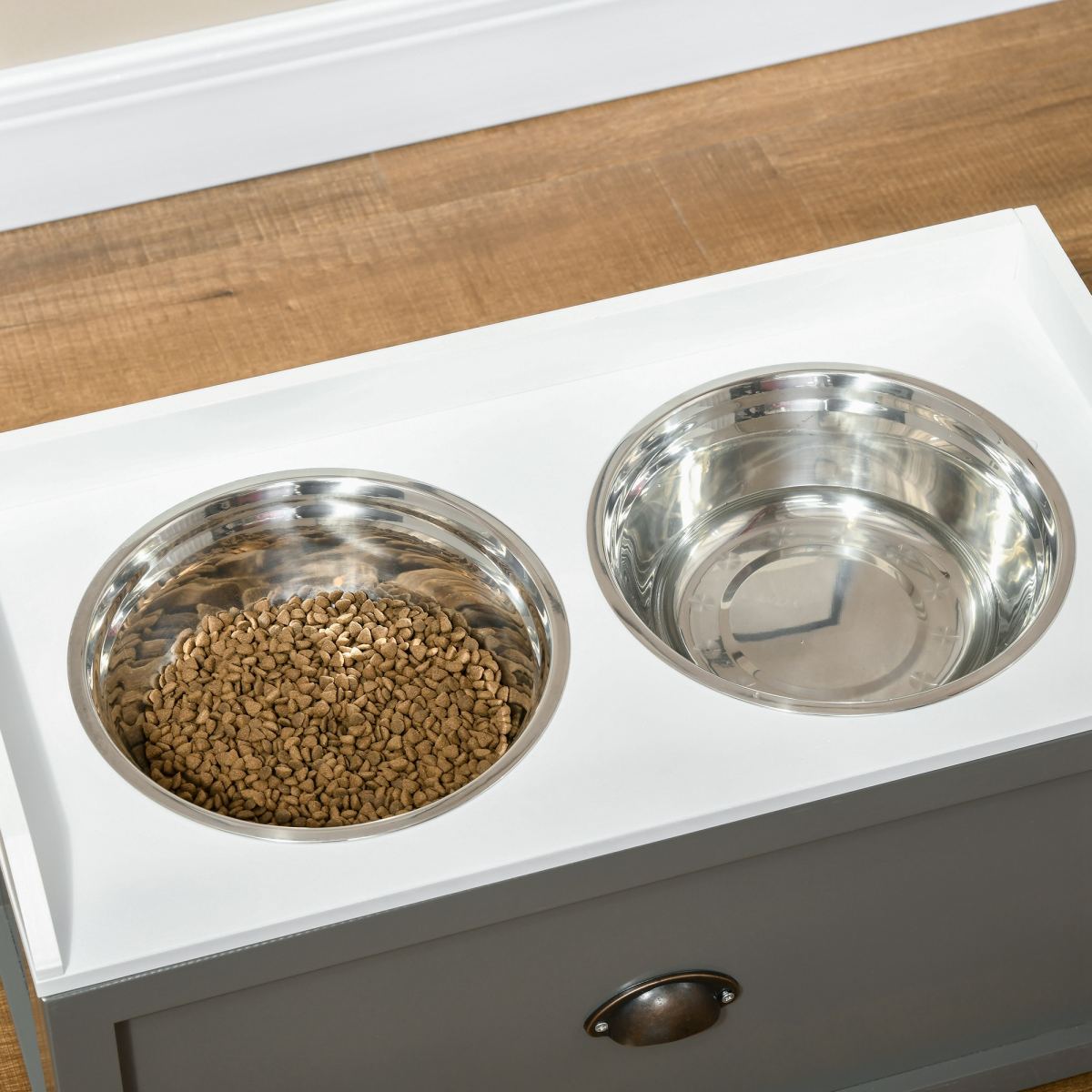 PawHut Elevated Dog Bowl with 21L Storage - Comfort & Style for Large Dogs!