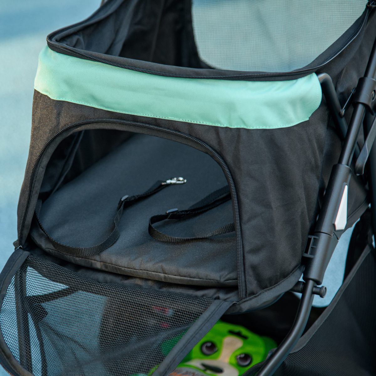 PawHut Green Pet Stroller for Small Dogs & Cats with Rain Cover – Adventure Ready!