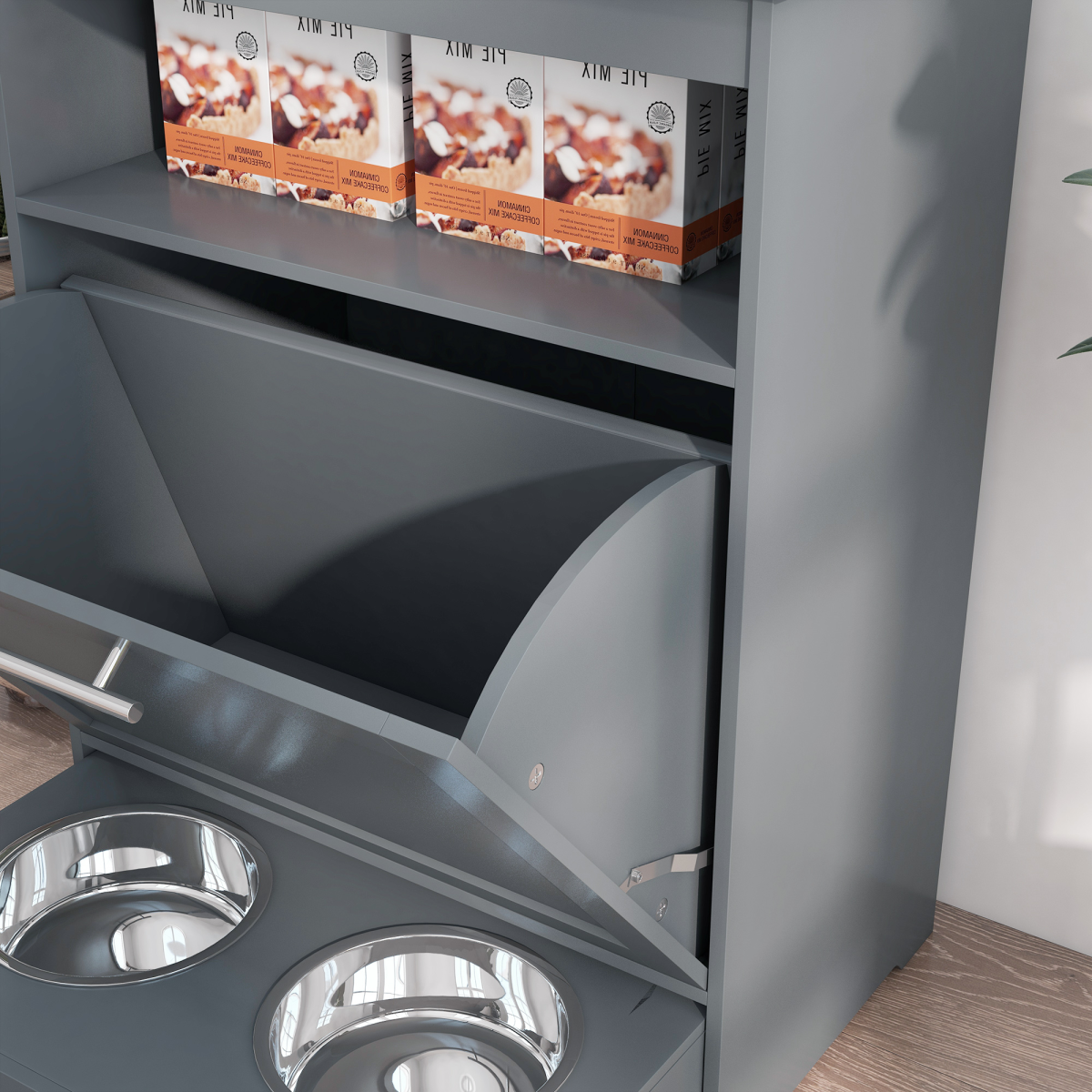 PawHut Pet Feeder Station: All-in-One Food Storage & Feeding Cabinet