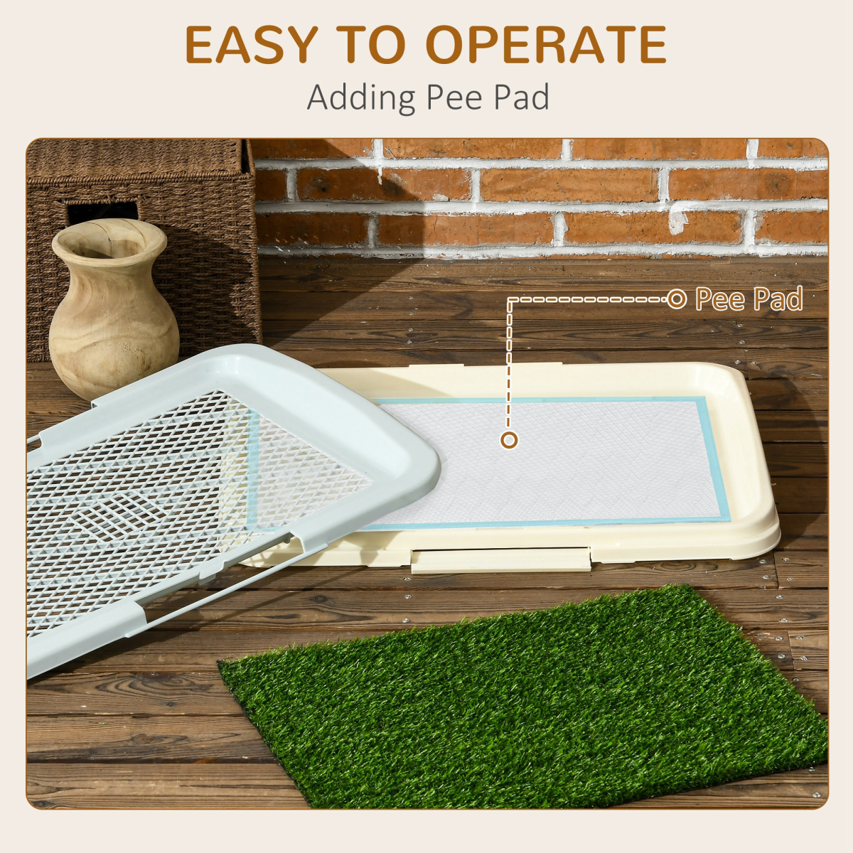 PawHut Indoor Dog Toilet - Easy Clean 3-Layer System with Realistic Grass