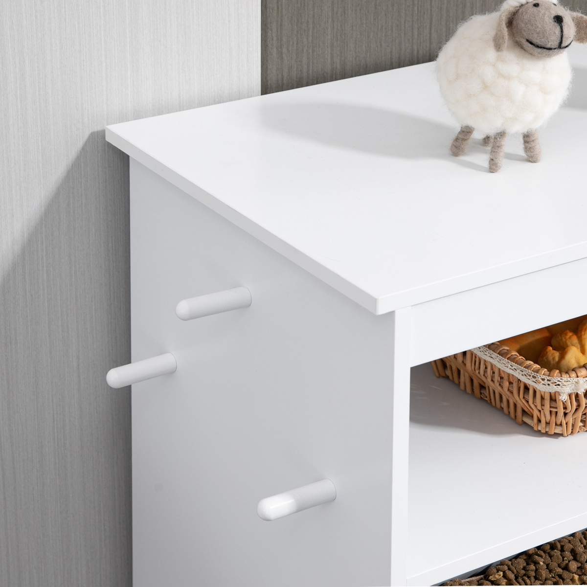 PawHut Deluxe Pet Feeder Station: Stylish Storage & Feeding Solution for Pets
