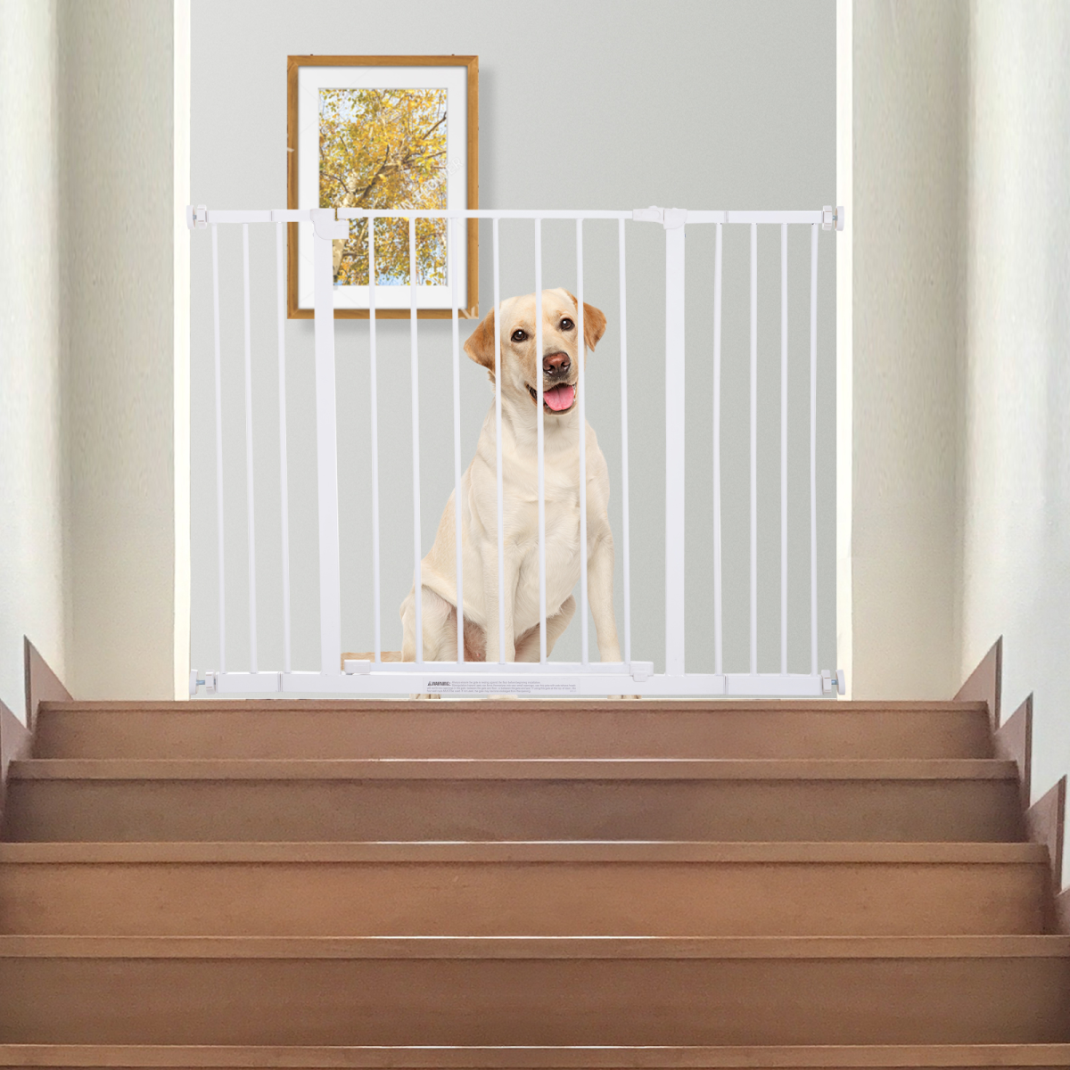 Versatile Pressure Fit Dog Gate - Secure Pet Barrier for Stairs & Doorways