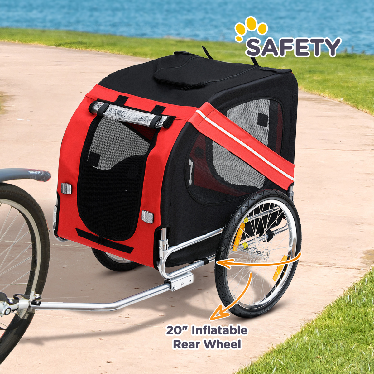 Adventure Pet Bicycle Trailer - Water-Resistant Dog & Cat Carrier on Wheels