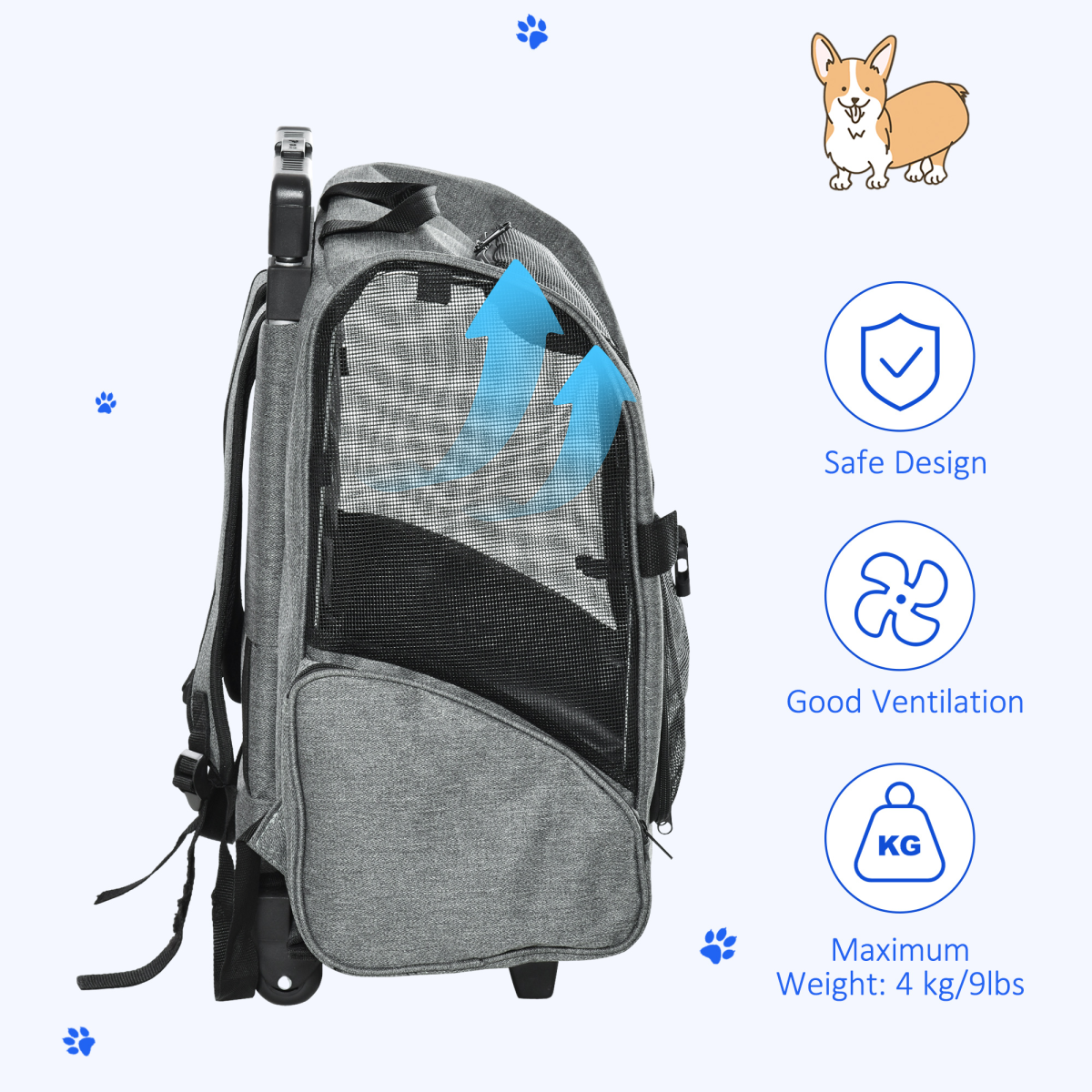 Versatile Pet Travel Carrier Backpack & Trolley - Comfort on the Go!