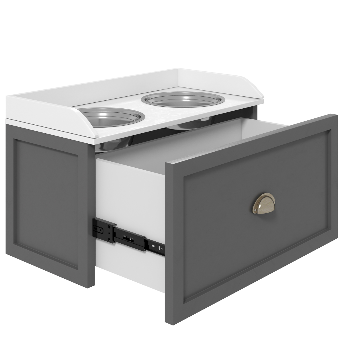 PawHut Elevated Dog Bowl with 21L Storage - Comfort & Style for Large Dogs!