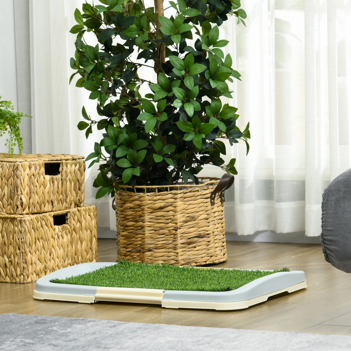 PawHut Indoor Dog Toilet - Easy Clean 3-Layer System with Realistic Grass