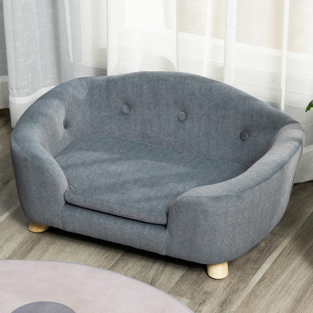 Cozy Pet Sofa for Small Dogs - Plush, Washable, Durable & Stylish Grey Design