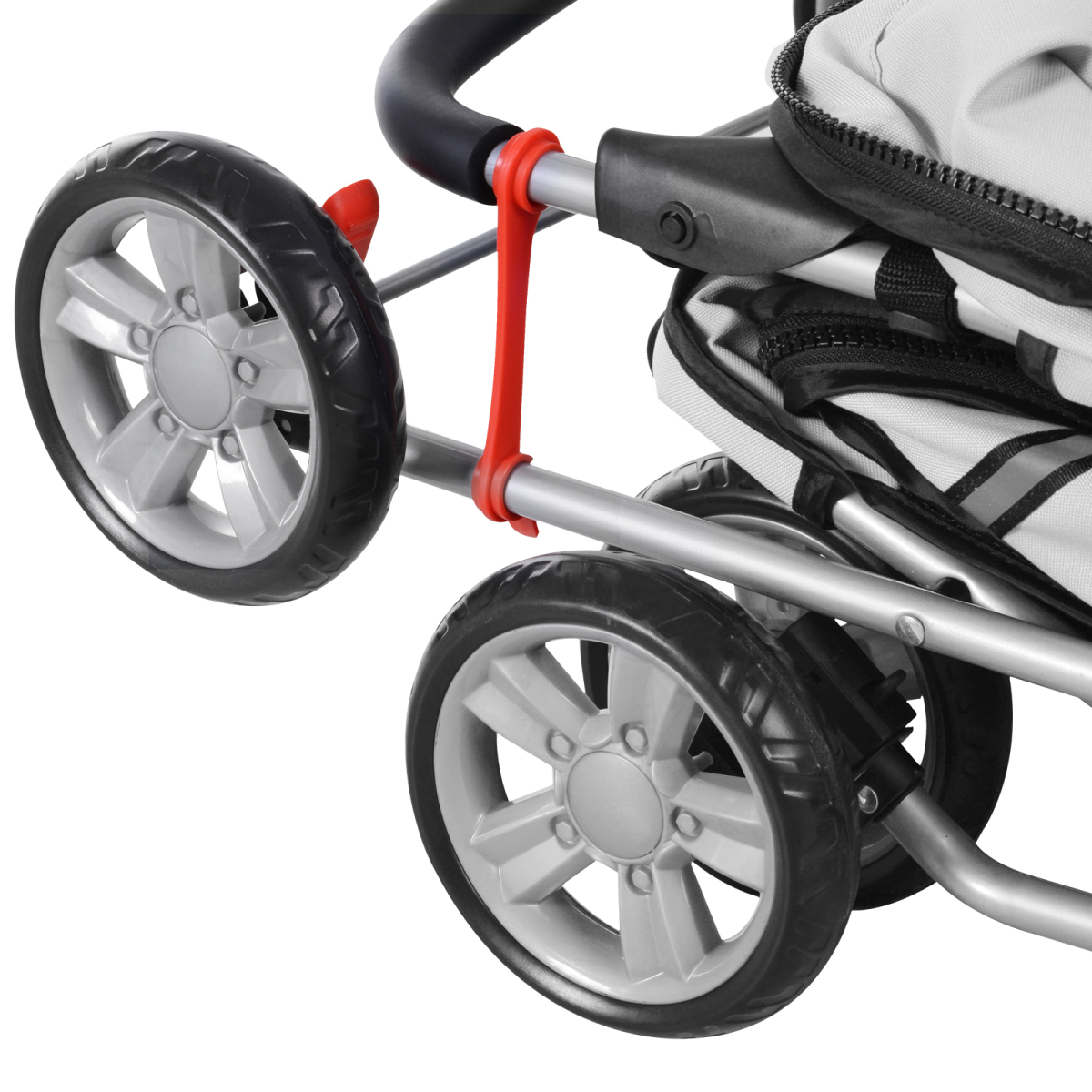 Premium Pet Stroller: Foldable Dog & Cat Carrier with Cup Holder - Grey
