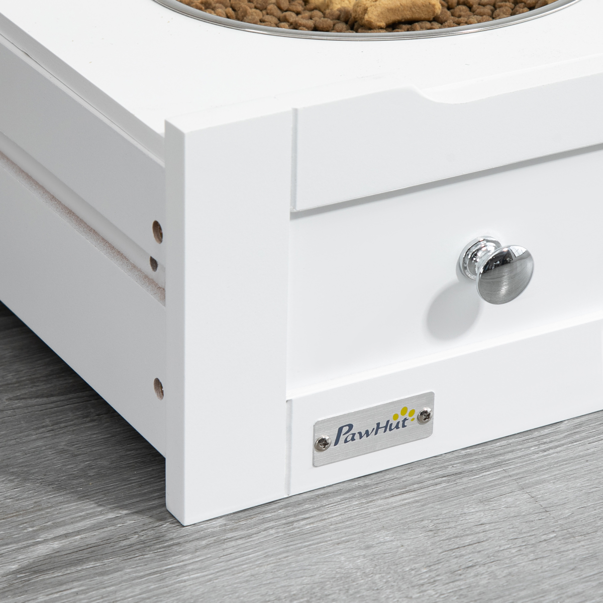 PawHut Deluxe Pet Feeder Station: Stylish Storage & Feeding Solution for Pets