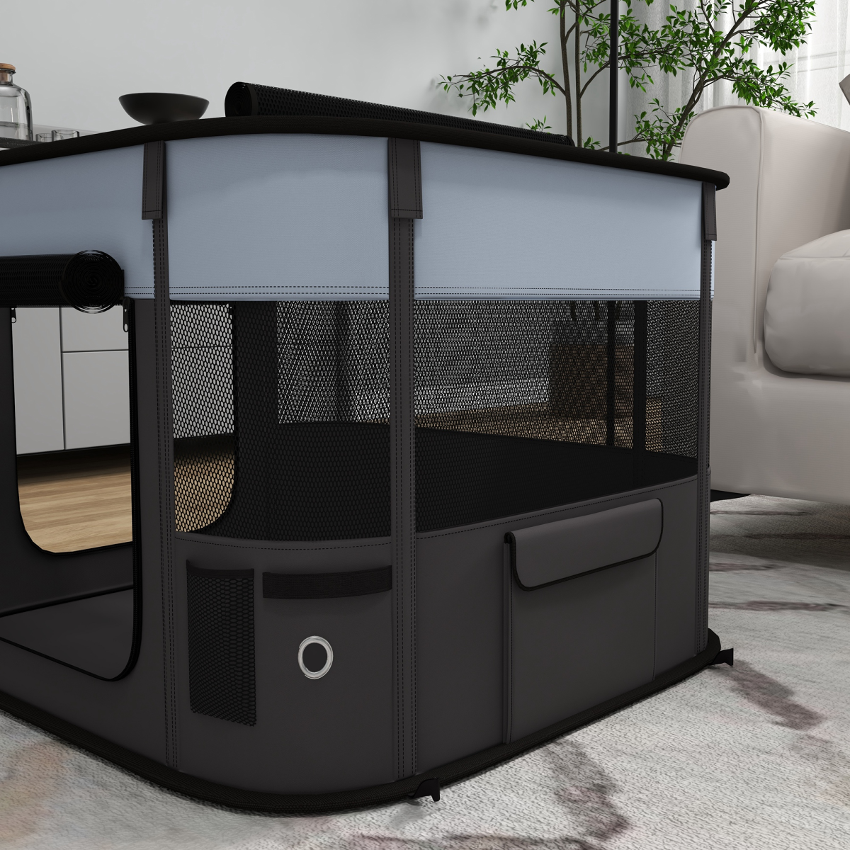 PawHut Portable Pet Playpen - Versatile Fence for Puppies, Rabbits, and Kittens