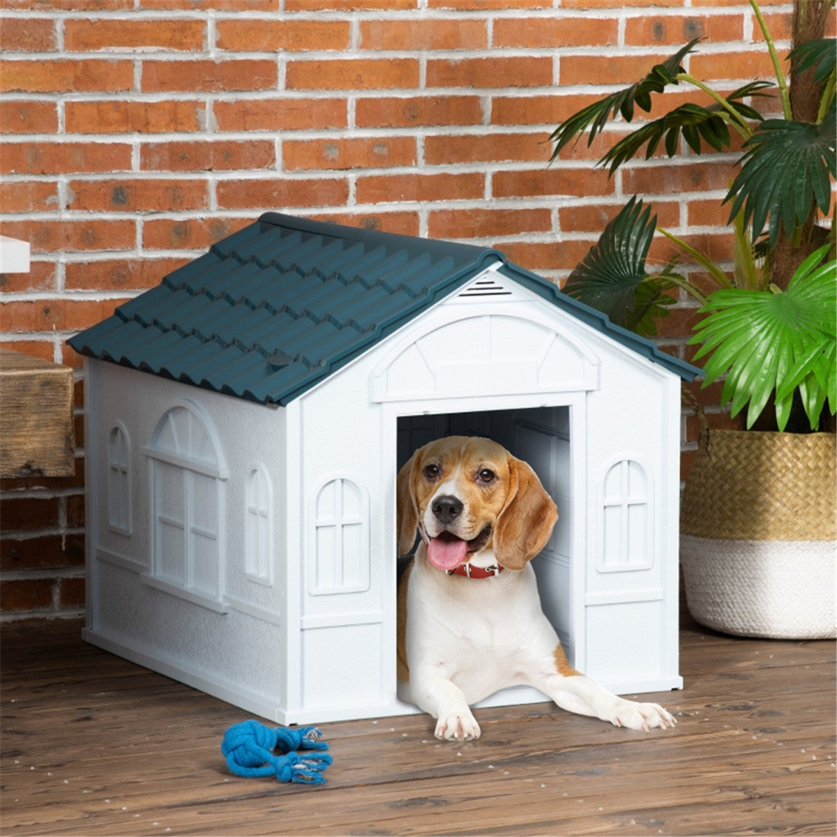Cozy Cottage Dog Crate - Weather-Resistant & Easy-Clean Design