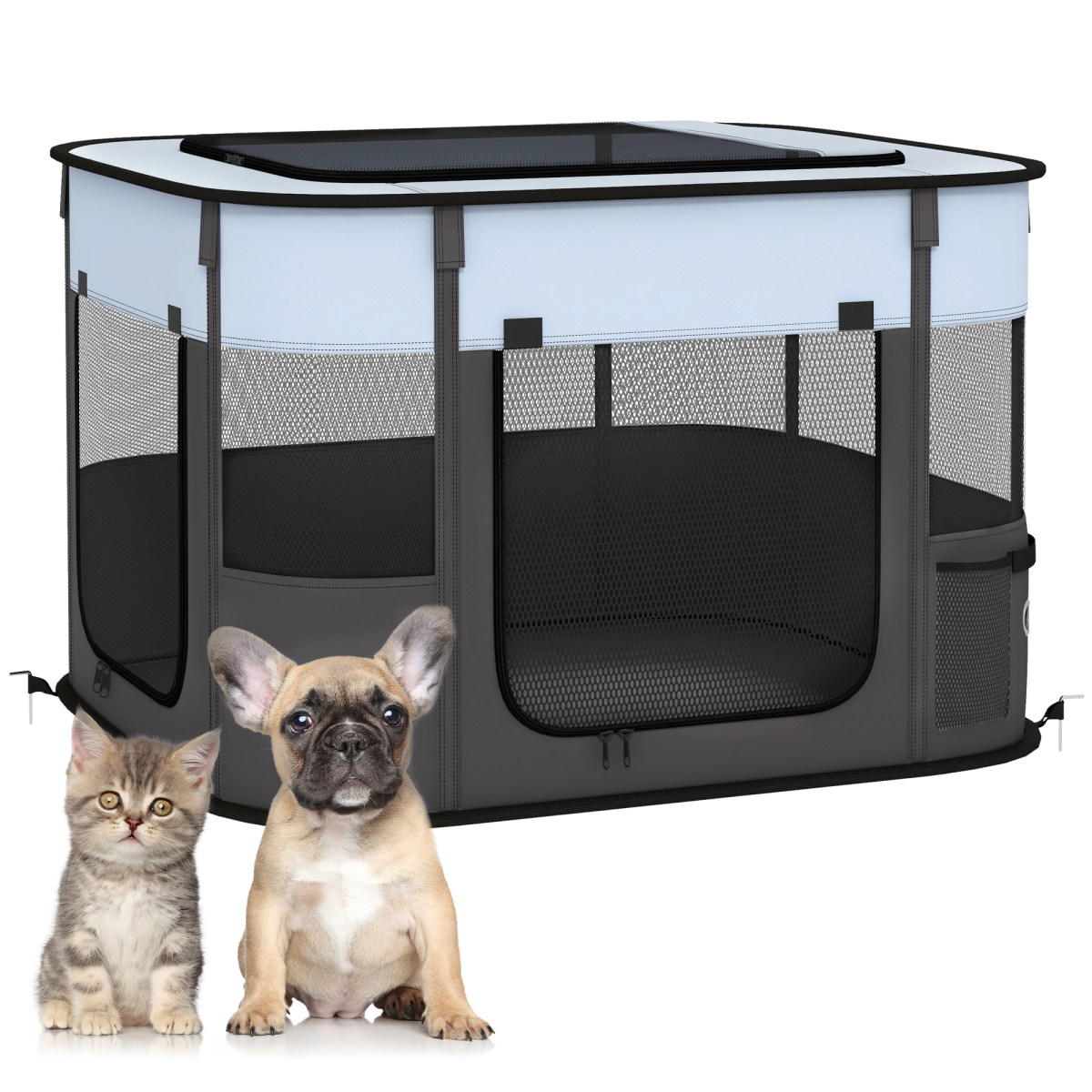 PawHut Portable Pet Playpen - Versatile Fence for Puppies, Rabbits, and Kittens