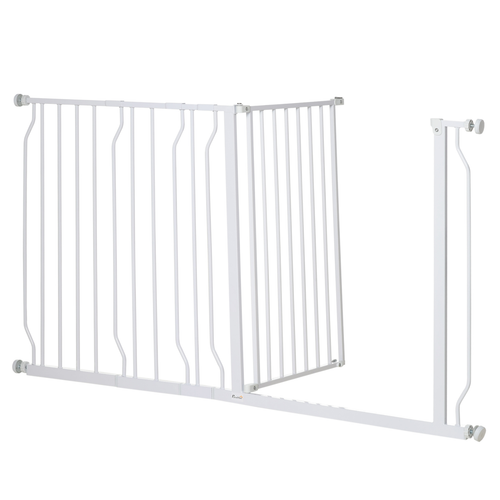 Adjustable Pet Safety Gate - Durable Metal Barrier for Doorways & Hallways