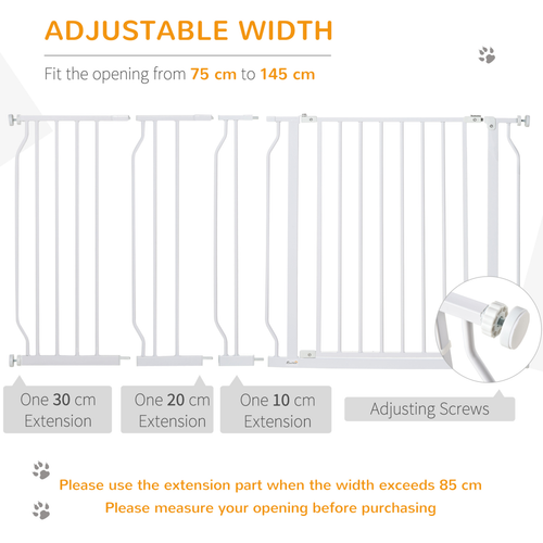 Adjustable Pet Safety Gate - Durable Metal Barrier for Doorways & Hallways