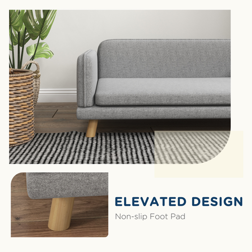 PawHut Luxury Dog Sofa Bed - Stylish, Water-Resistant for Medium Pups - Grey