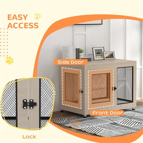 Elegant Multi-Functional Dog Crate with Cushioned Comfort & Stylish Design