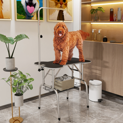 Premium Foldable Pet Grooming Table with Adjustable Arm & Non-Slip Surface