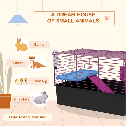 PawHut Deluxe Small Animal Home: Cozy Cage for Rabbits & Guinea Pigs