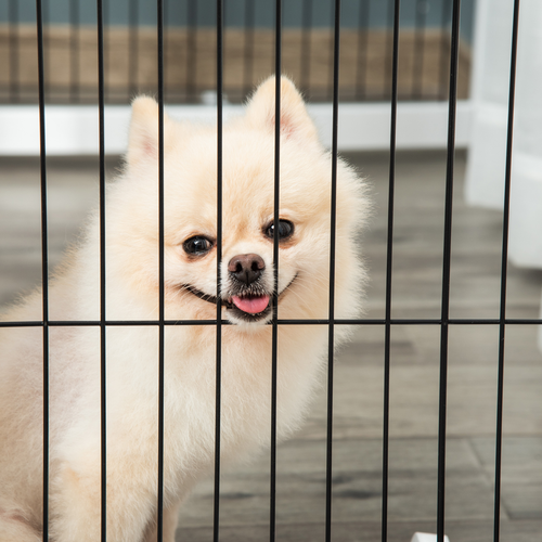 Stylish Freestanding Folding Pet Gate - 4 Panel Dog Barrier for Home Safety