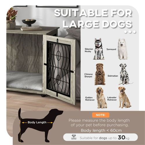 Chic Dog Crate & Side Table: Stylish Comfort for Your Large Pup