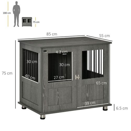 Elegant Grey Dog Crate: Stylish, Safe & Functional Pet Space Solution