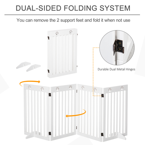 Foldable Freestanding Pet Gate - Versatile Safety Barrier for Dogs