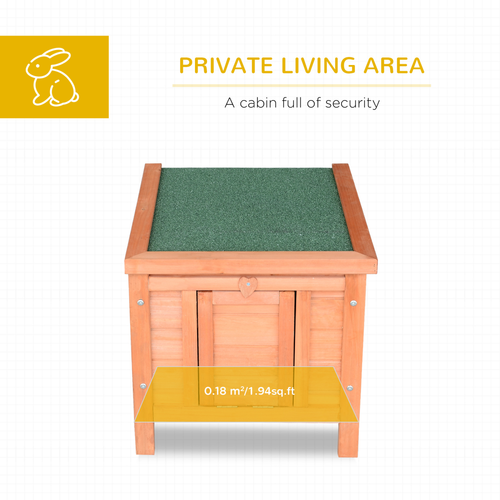 Cozy Wooden Rabbit Hutch: Secure Haven for Bunnies & Guinea Pigs