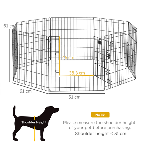 PawHut 24" Expandable Metal Pet Playpen - Secure Space for Dogs & Puppies!
