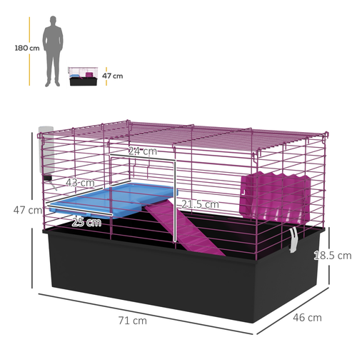 PawHut Deluxe Small Animal Home: Cozy Cage for Rabbits & Guinea Pigs